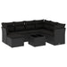 Set mobilier de grădină cu perne, 8 piese, negru, poliratan - WALTI WALTI
