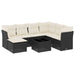 Set mobilier de grădină cu perne, 8 piese, negru, poliratan - WALTI WALTI