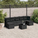 Set mobilier de grădină cu perne, 8 piese, negru, poliratan - WALTI WALTI