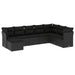 Set mobilier de grădină cu perne, 8 piese, negru, poliratan - WALTI WALTI