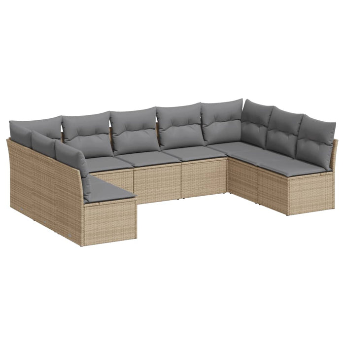 Set canapele de grădină, 9 piese, cu perne, bej, poliratan - WALTI WALTI