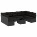 Set canapele de grădină cu perne, 10 piese, negru, poliratan - WALTI WALTI