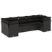 Set canapele de grădină cu perne, 7 piese, negru, poliratan - WALTI WALTI