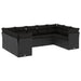 Set mobilier de grădină cu perne, 9 piese, negru, poliratan - WALTI WALTI