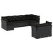 Set mobilier de grădină cu perne, 9 piese, negru, poliratan - WALTI WALTI