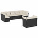 Set mobilier de grădină cu perne, 9 piese, negru, poliratan - WALTI WALTI