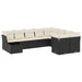 Set canapele de grădină cu perne, 10 piese, negru, poliratan - WALTI WALTI