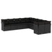 Set canapele de grădină cu perne, 10 piese, negru, poliratan - WALTI WALTI