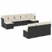 Set canapele de grădină cu perne, 10 piese, negru, poliratan - WALTI WALTI