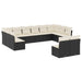 Set canapele de grădină, 12 piese, cu perne, negru, poliratan - WALTI WALTI