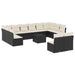 Set mobilier de grădină cu perne, 13 piese, negru, poliratan - WALTI WALTI
