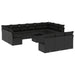 Set mobilier de grădină cu perne, 14 piese, negru, poliratan - WALTI WALTI