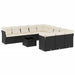 Set canapele de grădină, 12 piese, cu perne, negru, poliratan - WALTI WALTI