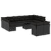 Set mobilier de grădină cu perne, 13 piese, negru, poliratan - WALTI WALTI