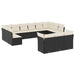 Set mobilier de grădină cu perne, 13 piese, negru, poliratan - WALTI WALTI