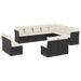 Set canapele de grădină, 12 piese, cu perne, negru, poliratan - WALTI WALTI
