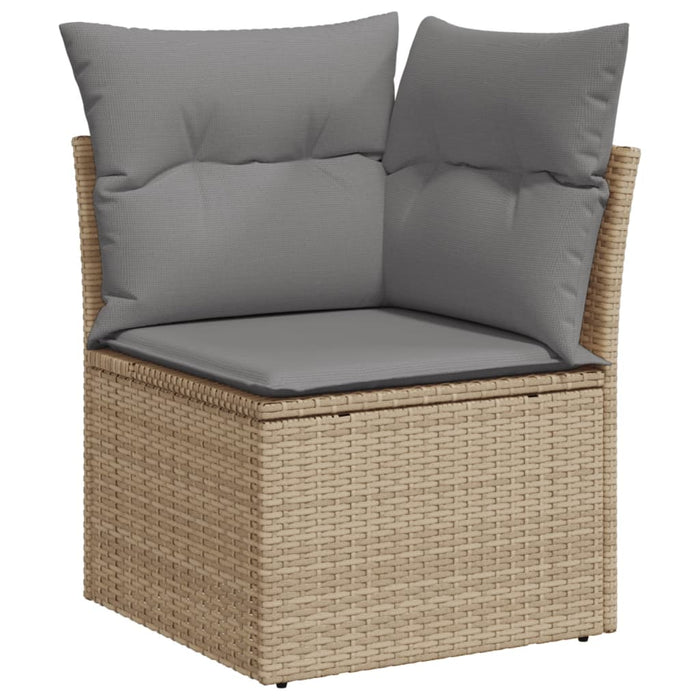 Set canapele de grădină, 13 piese, cu perne, bej, poliratan WALTI