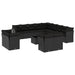 Set mobilier de grădină cu perne, 14 piese, negru, poliratan - WALTI WALTI