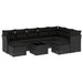 Set canapele de grădină cu perne, 10 piese, negru, poliratan - WALTI WALTI