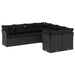 Set mobilier de grădină cu perne, 8 piese, negru, poliratan - WALTI WALTI