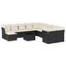 Set canapele de grădină, 12 piese, cu perne, negru, poliratan - WALTI WALTI