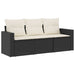 Set mobilier de grădină cu perne, 3 piese, negru, poliratan - WALTI WALTI