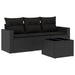 Set mobilier de grădină cu perne, 4 piese, negru, poliratan - WALTI WALTI