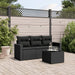 Set mobilier de grădină cu perne, 4 piese, negru, poliratan - WALTI WALTI
