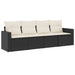 Set mobilier de grădină cu perne, 4 piese, negru, poliratan - WALTI WALTI