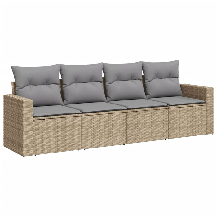 Set canapele de grădină, 4 piese, cu perne, bej, poliratan - WALTI WALTI