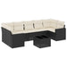 Set mobilier de grădină cu perne, 8 piese, negru, poliratan - WALTI WALTI