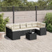 Set mobilier de grădină cu perne, 8 piese, negru, poliratan - WALTI WALTI