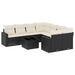 Set mobilier de grădină cu perne, 9 piese, negru, poliratan - WALTI WALTI