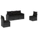 Set mobilier de grădină cu perne, 5 piese, negru, poliratan - WALTI WALTI
