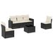 Set mobilier de grădină cu perne, 6 piese, negru, poliratan - WALTI WALTI