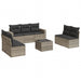 Set mobilier de grădină cu perne, 8 piese gri deschis poliratan - WALTI WALTI