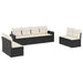 Set mobilier de grădină cu perne, 8 piese, negru, poliratan - WALTI WALTI