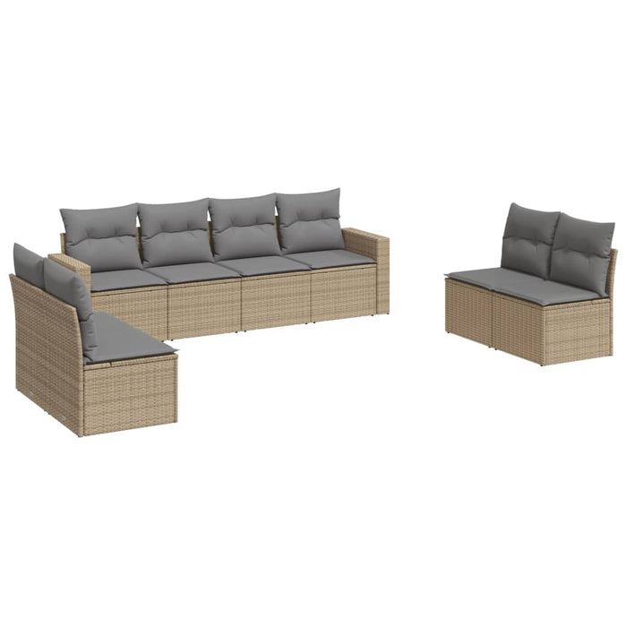 Set canapele de grădină, 8 piese, cu perne, bej, poliratan - WALTI WALTI