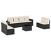 Set mobilier de grădină cu perne, 9 piese, negru, poliratan - WALTI WALTI