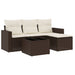 Set canapele de grădină cu perne, 5 piese, maro, poliratan - WALTI WALTI