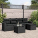 Set mobilier de grădină cu perne, 6 piese, negru, poliratan - WALTI WALTI