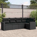 Set mobilier de grădină cu perne, 5 piese, negru, poliratan - WALTI WALTI