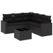 Set mobilier de grădină cu perne, 6 piese, negru, poliratan - WALTI WALTI