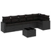 Set canapele de grădină cu perne, 7 piese, negru, poliratan - WALTI WALTI