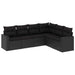 Set mobilier de grădină cu perne, 6 piese, negru, poliratan - WALTI WALTI