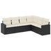 Set mobilier de grădină cu perne, 6 piese, negru, poliratan - WALTI WALTI