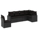 Set mobilier de grădină cu perne, 6 piese, negru, poliratan - WALTI WALTI