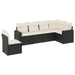 Set mobilier de grădină cu perne, 6 piese, negru, poliratan - WALTI WALTI