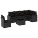 Set canapele de grădină cu perne, 7 piese, negru, poliratan - WALTI WALTI