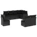 Set mobilier de grădină cu perne, 8 piese, negru, poliratan - WALTI WALTI